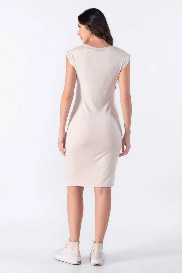 Vestido midi manga muscle