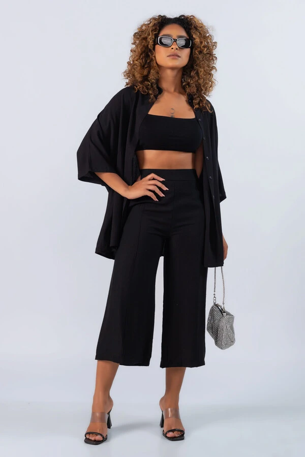 Camisa manga curta em viscose