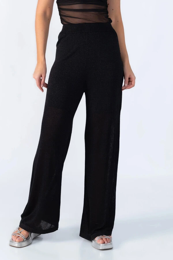 Calca pantalona fios de lurex