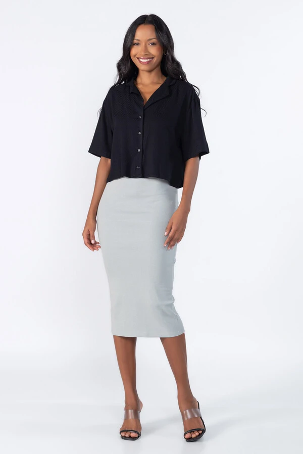 Camisa cropped com botoes