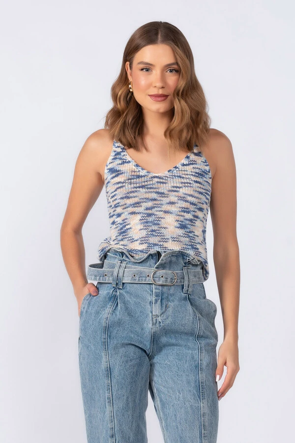 Blusa regata em croche