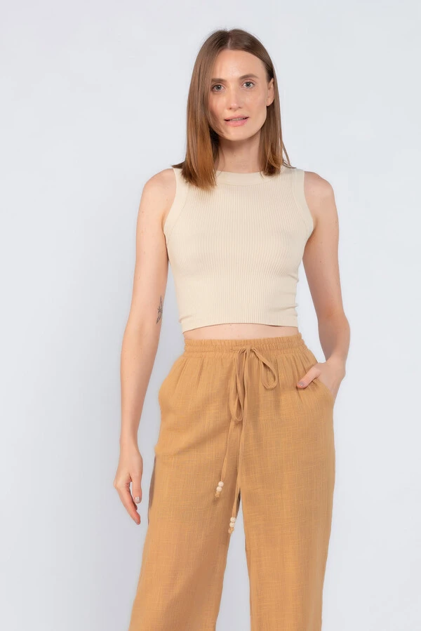 Cropped em regata canelado