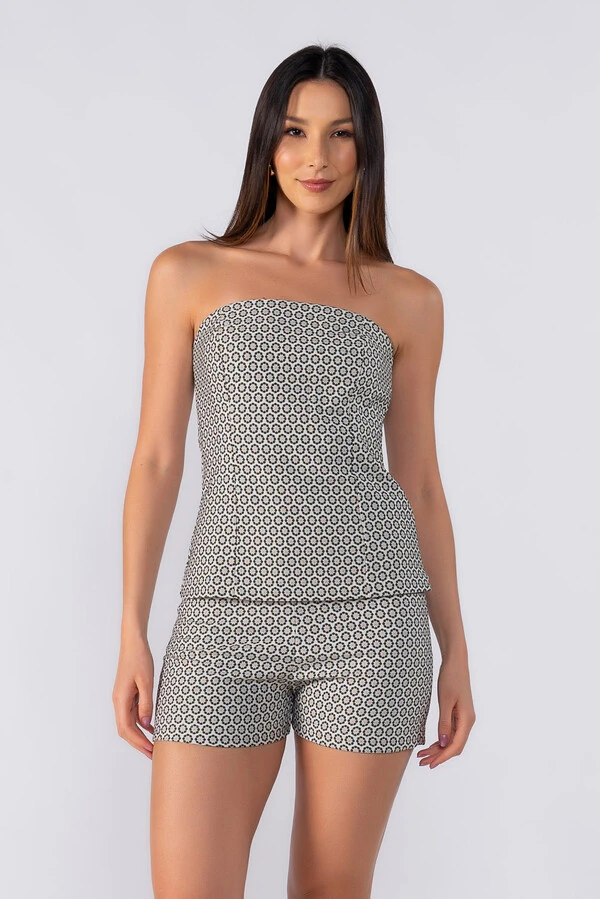 Conjunto short e tomara que caia