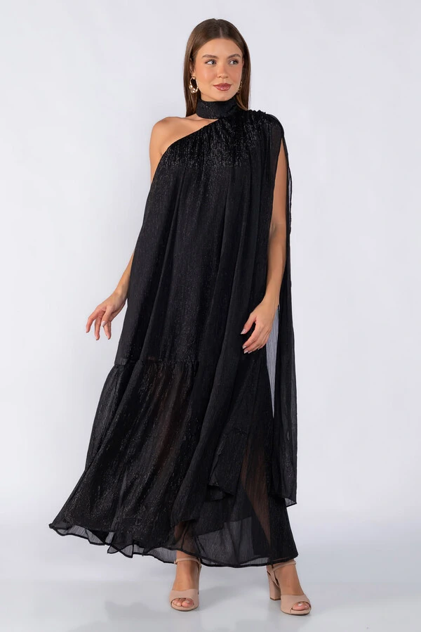 Vestido longo lurex