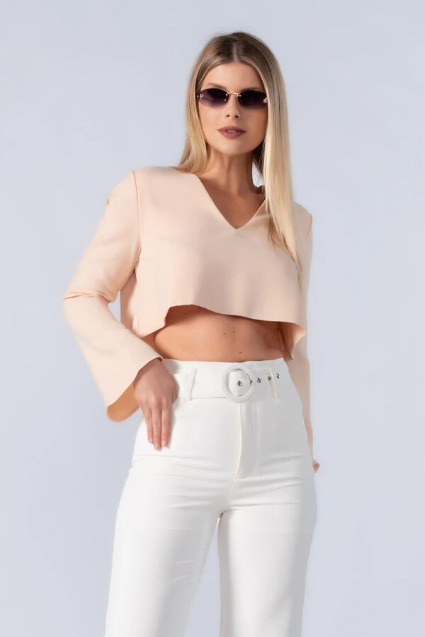 Cropped manga longa sino