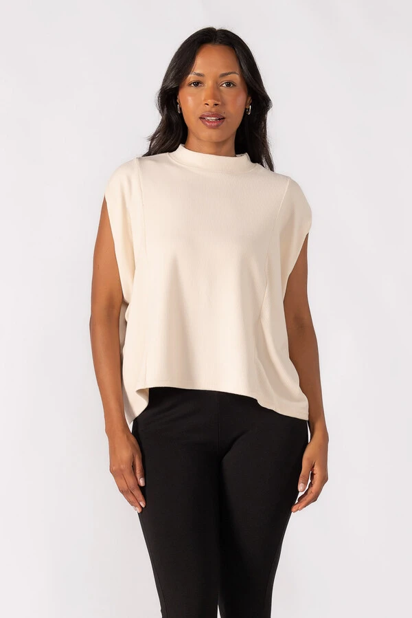 Blusa flanelada gola alta