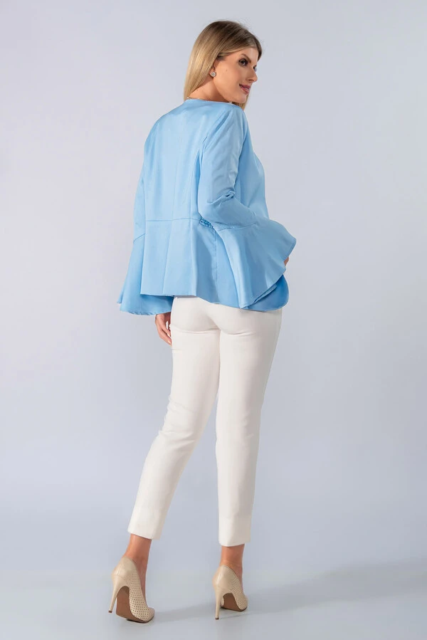Blazer liso sem botao manga sino