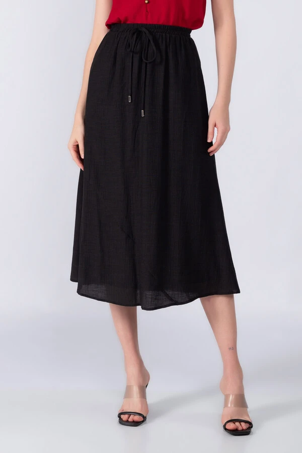 Saia midi em viscose elastico no cos