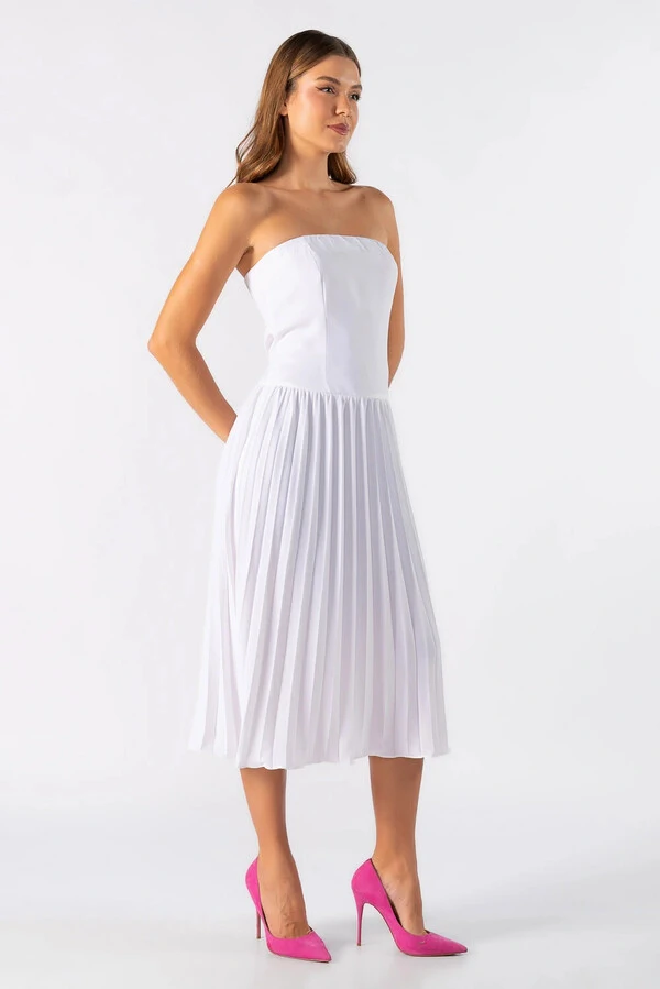 Vestido midi tomara que caia
