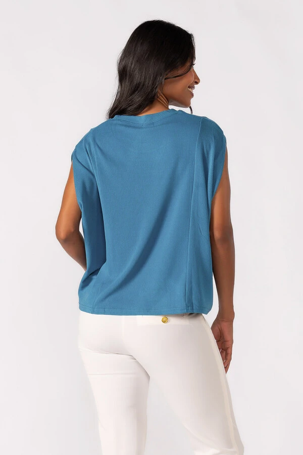 Blusa oversized canelada