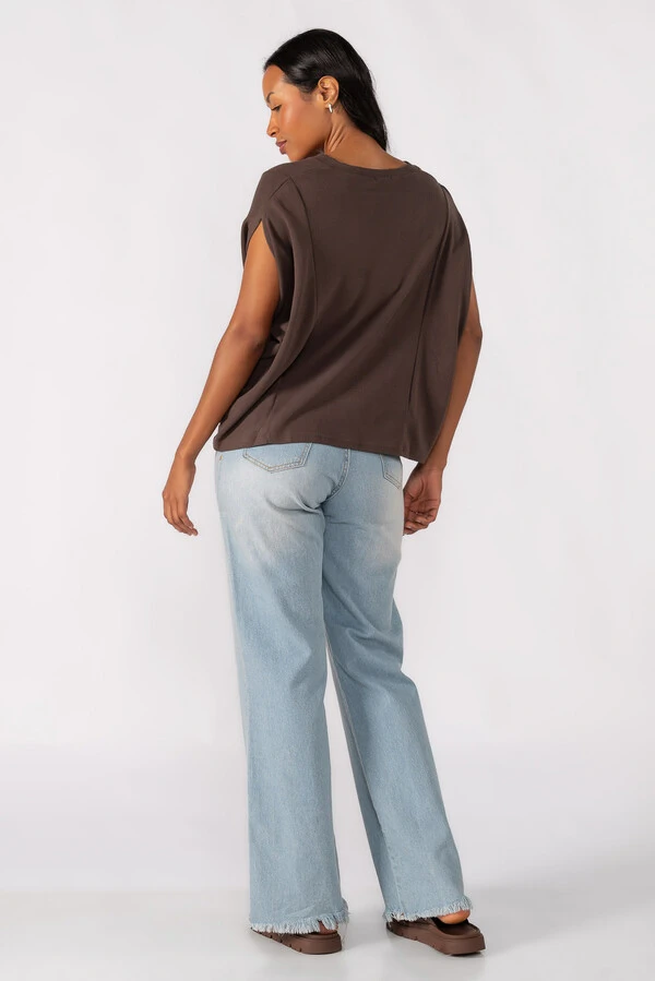 Blusa oversized decote em v