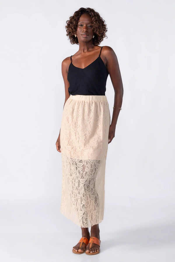 Saia midi renda