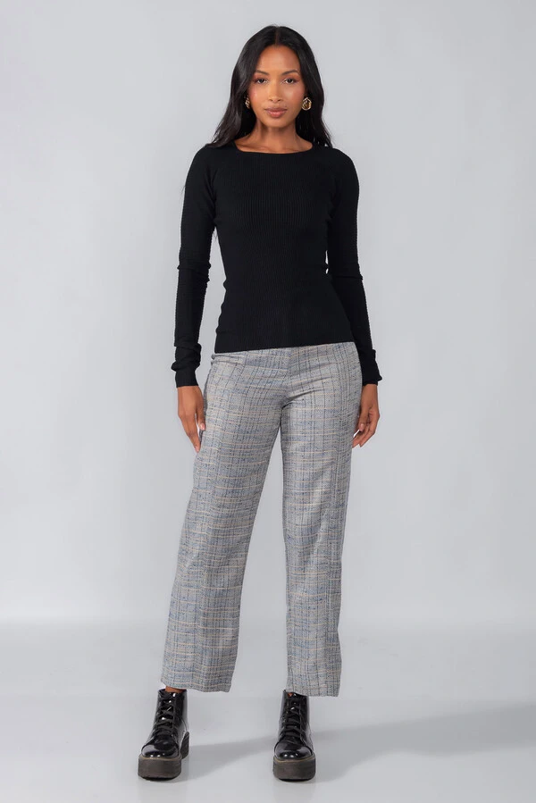 Blusa canelada decote quadrado