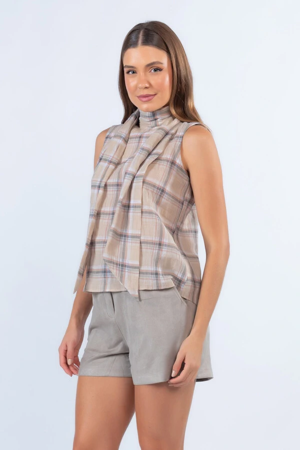 Blusa xadrez em algodao