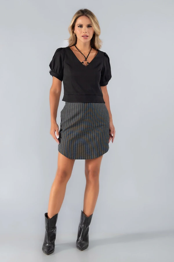 Blusa detalhe manga princesa