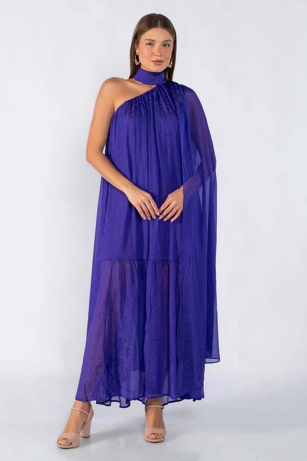 Vestido longo lurex