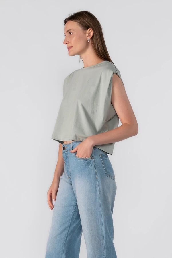 Blusa cropped muscle tee