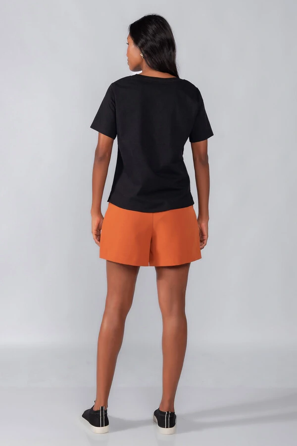 Blusa linho decote em v