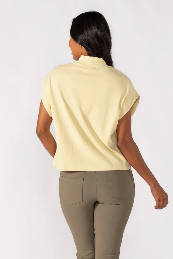 Blusa gola alta canelada