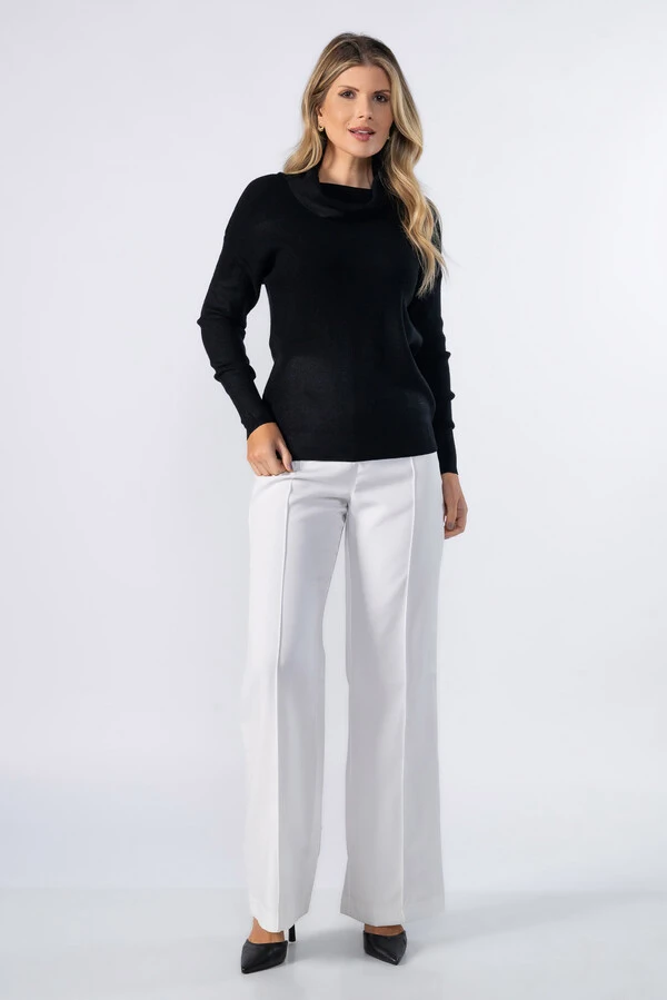 Blusa gola alta canelada