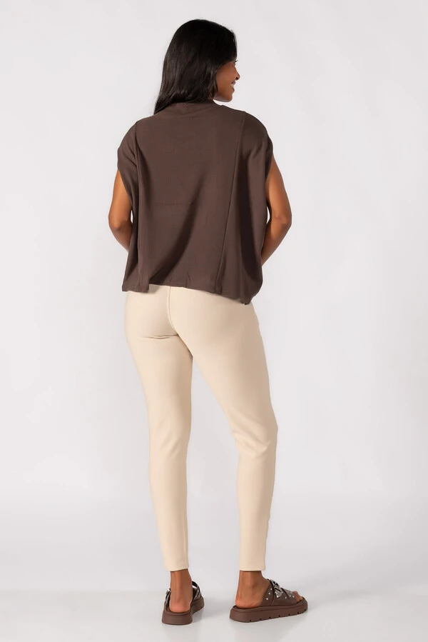 Blusa flanelada gola alta