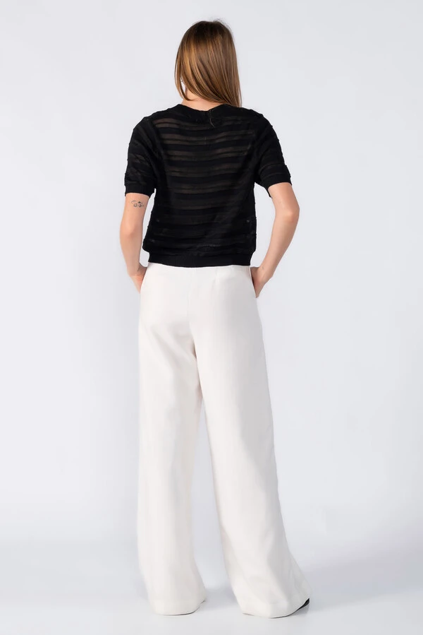 Blusa listrada manga curta