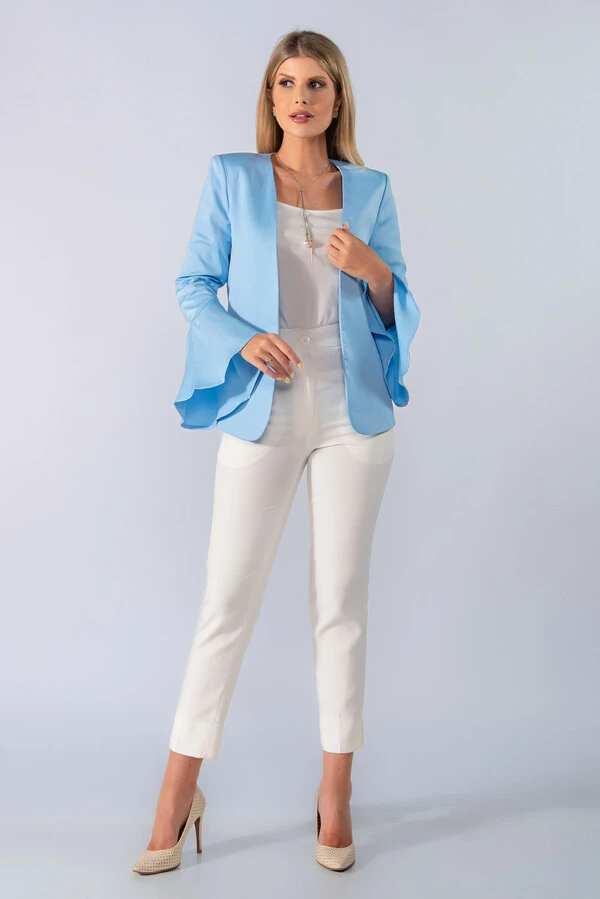 Blazer liso sem botao manga sino