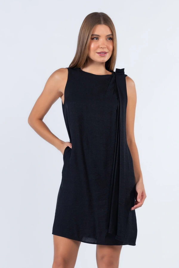 Vestido viscose com faixa ombro