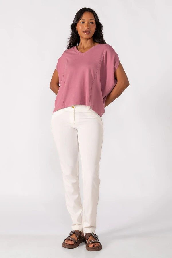 Blusa oversized decote em v
