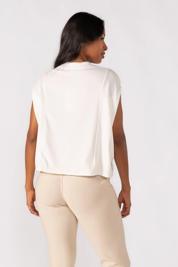 Blusa flanelada gola alta