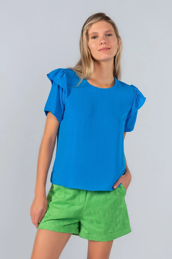 Blusa babado manga