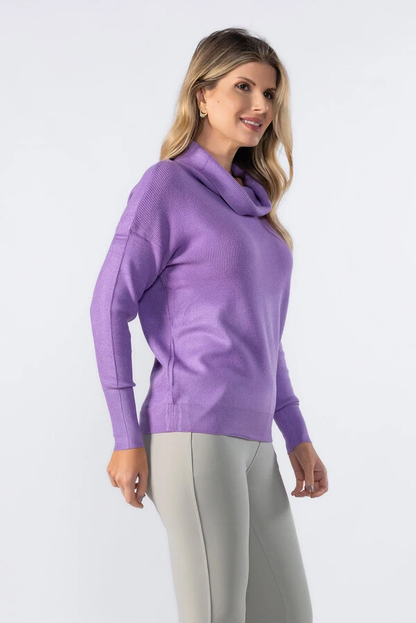 Blusa gola alta canelada