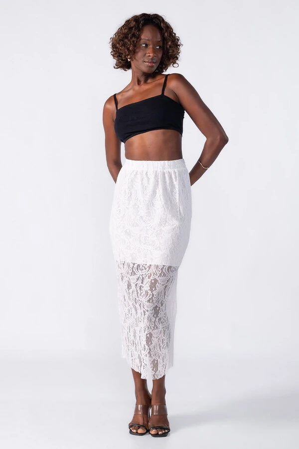 Saia midi renda