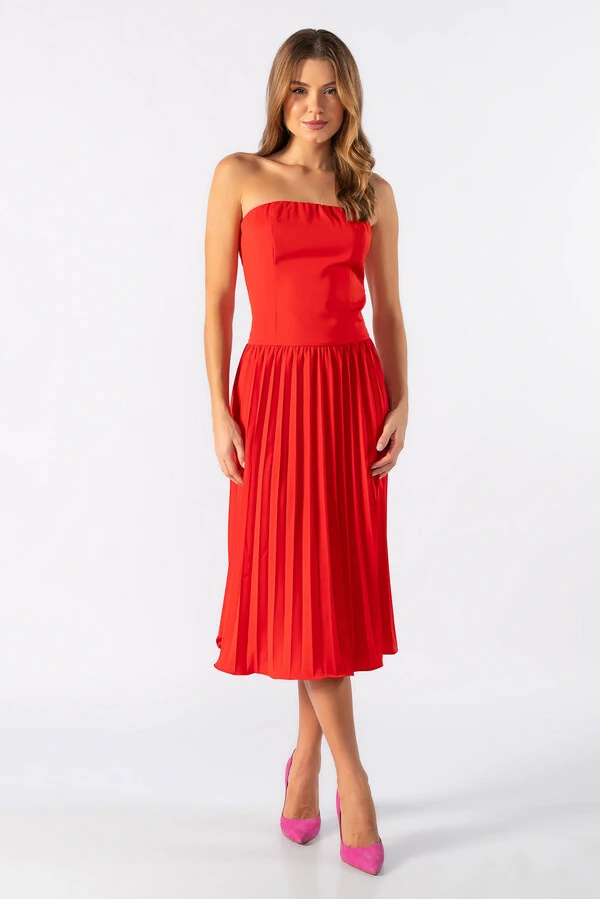 Vestido midi tomara que caia