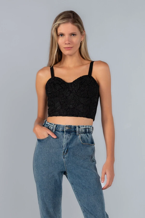 Corselet renda bordada