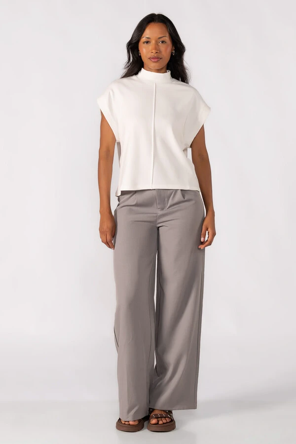 Blusa gola alta canelada