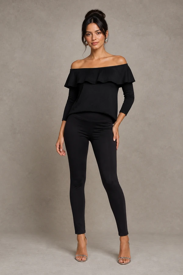 Blusa manga com gola babado