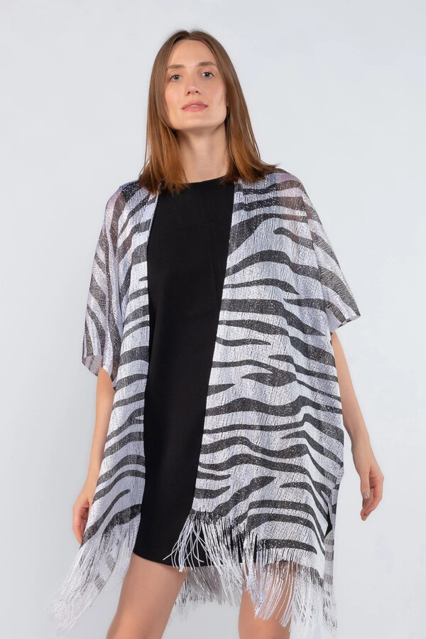 Kimono animal print em lurex