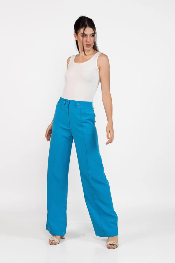 Calca pantalona alfaiataria lisa