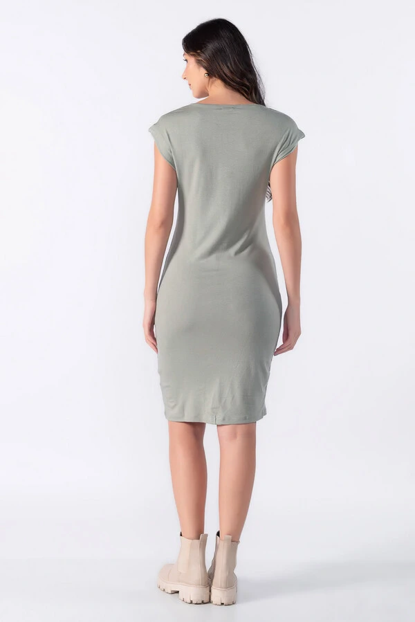 Vestido midi manga muscle