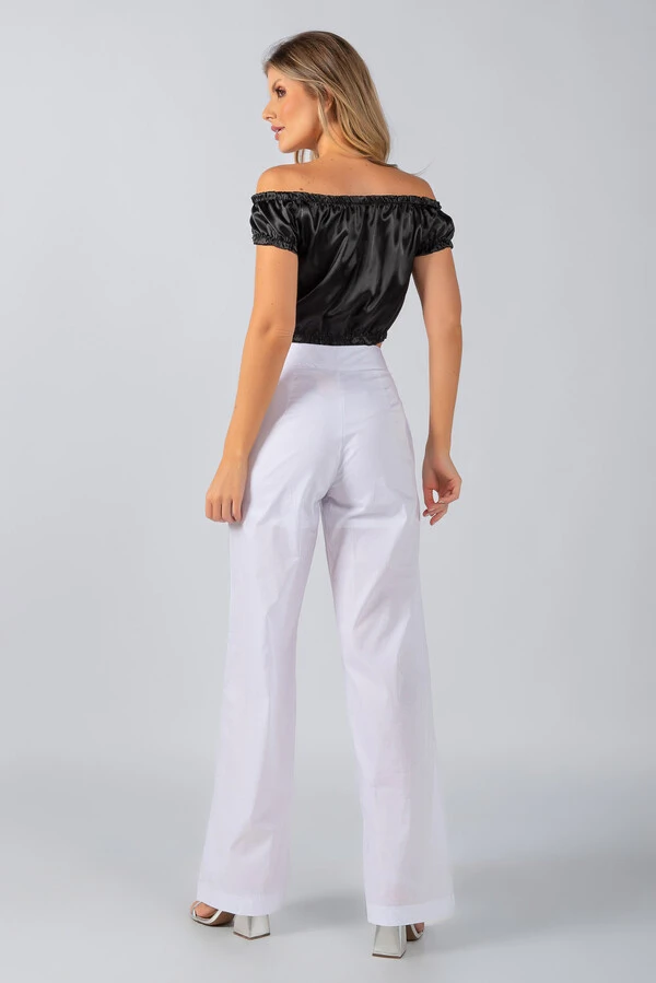 Blusa cropped cetim ciganinha