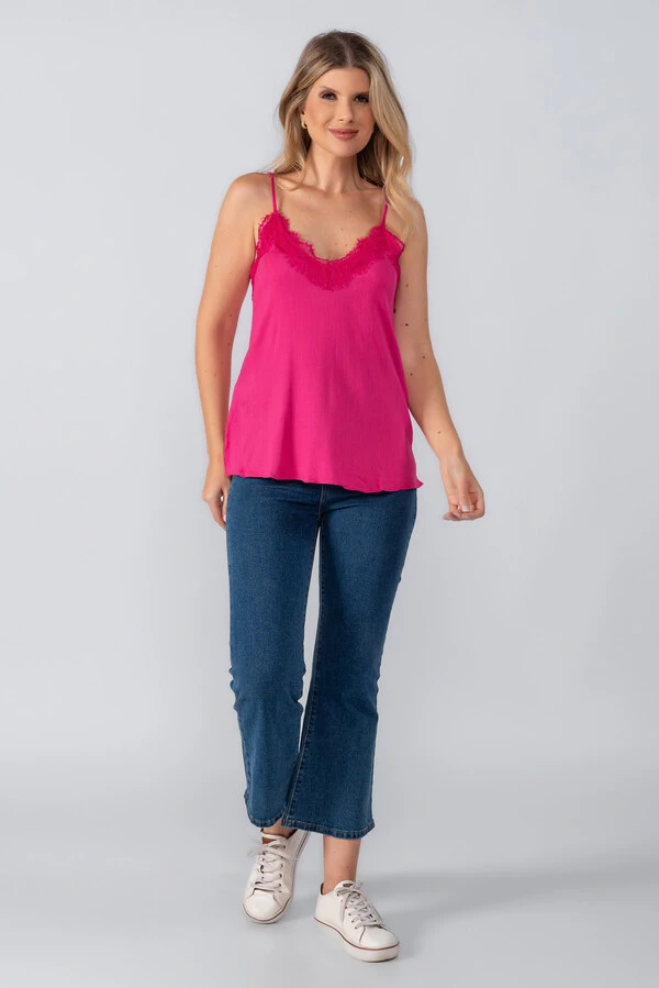 Blusa regata viscose alça ajustavel