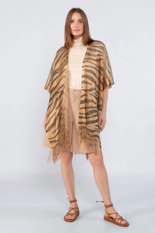 Kimono animal print em lurex