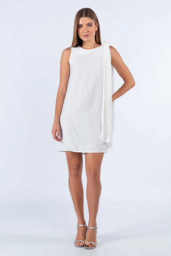Vestido viscose com faixa ombro