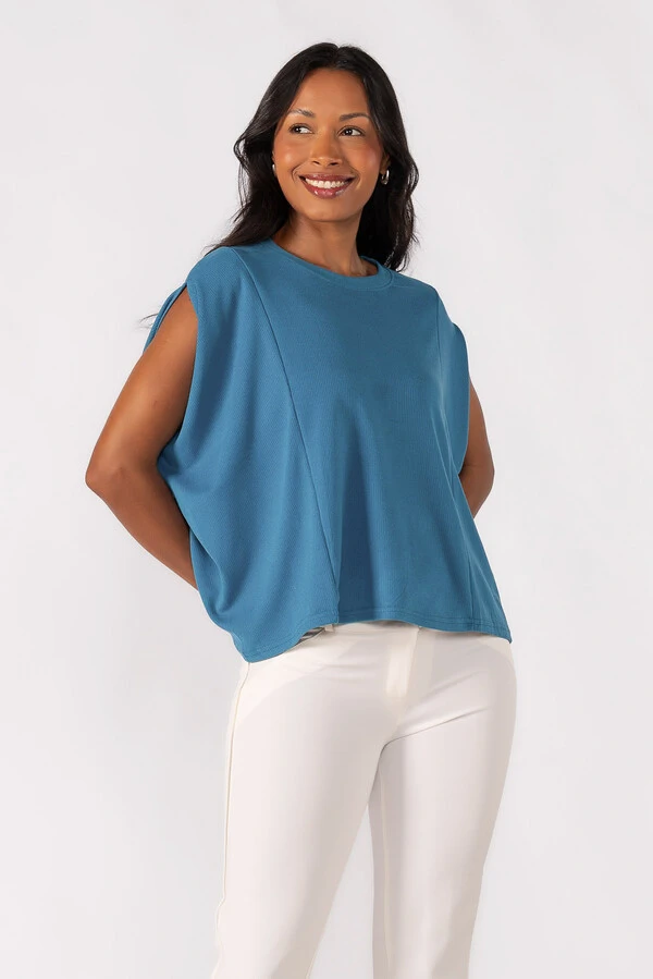 Blusa oversized canelada