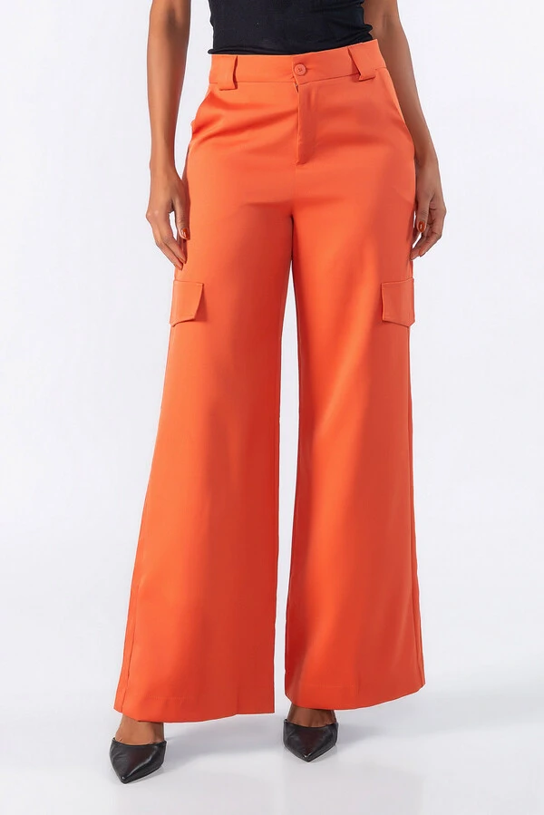 Calca pantalona com bolso