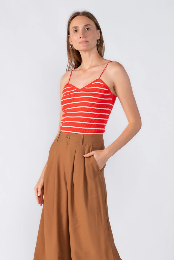 Blusa em tricot listrada