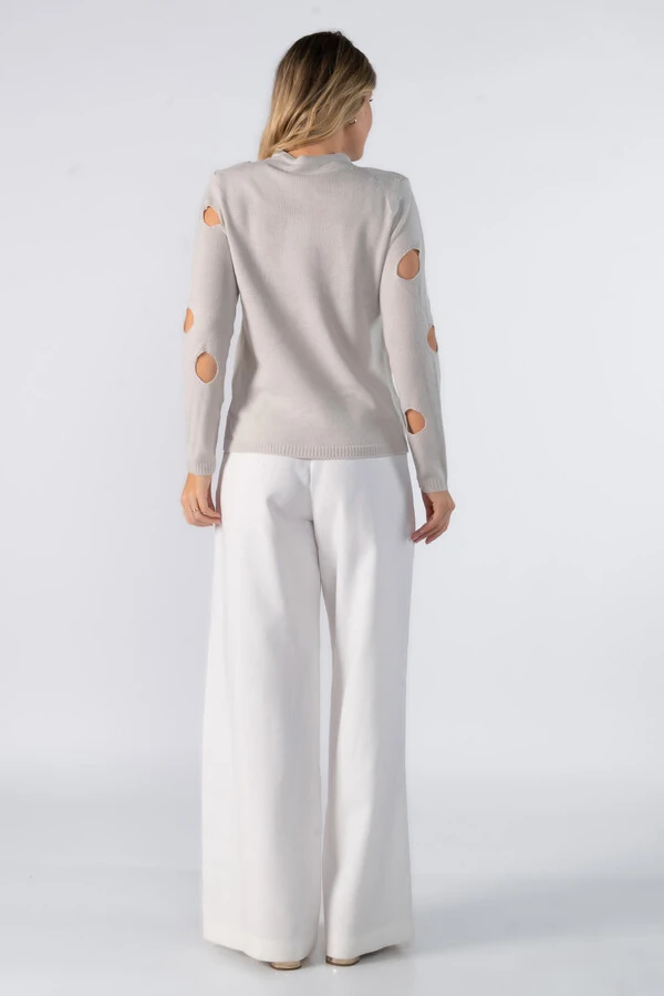 Blusa tricot vazada