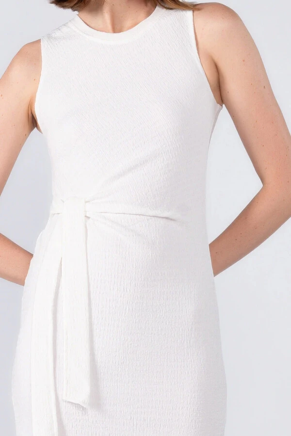 Vestido midi regata laco lateral poliester