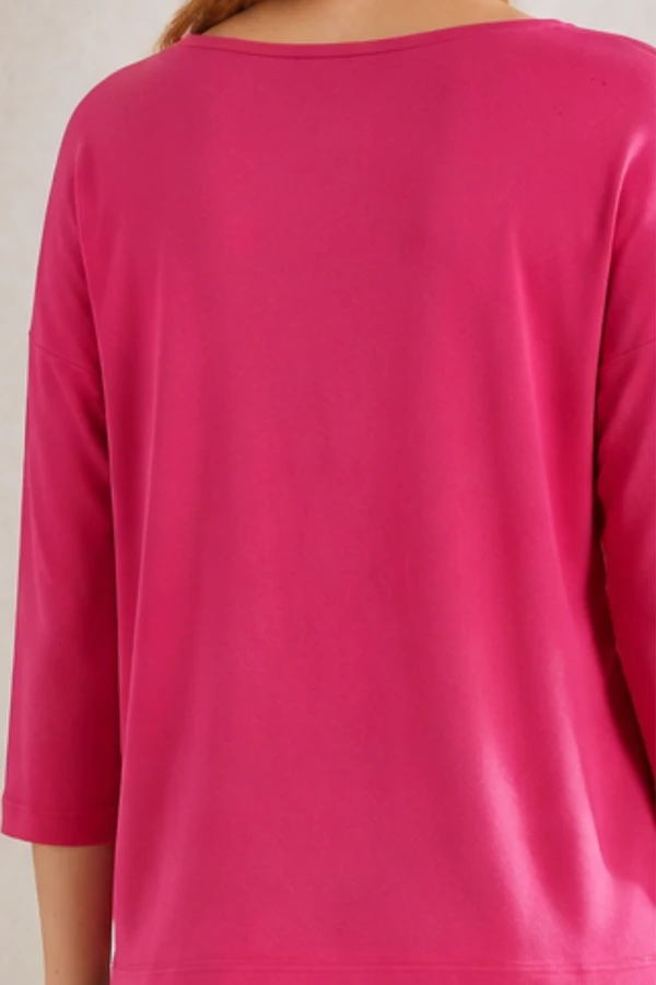 Blusa malha com frente em suede